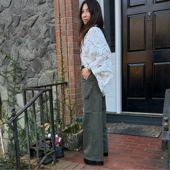 High waist wide leg straight pants - Picture 4 of 6